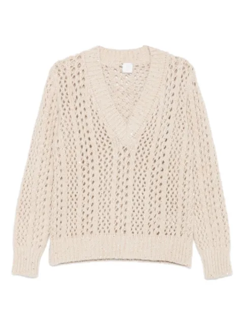 Eleventy sequin-embellished open-knit sweater