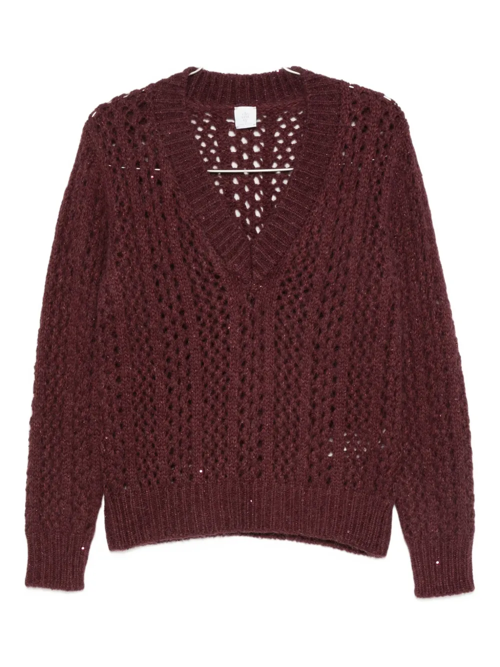 Eleventy V-neck open-knit sweater - レッド Eleventy V-neck open-knit sweater - レッド