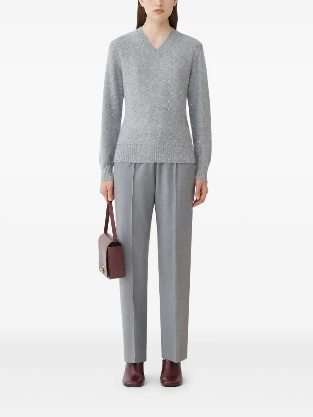 Fabiana Filippi v-neck embellished sweater - Rosso