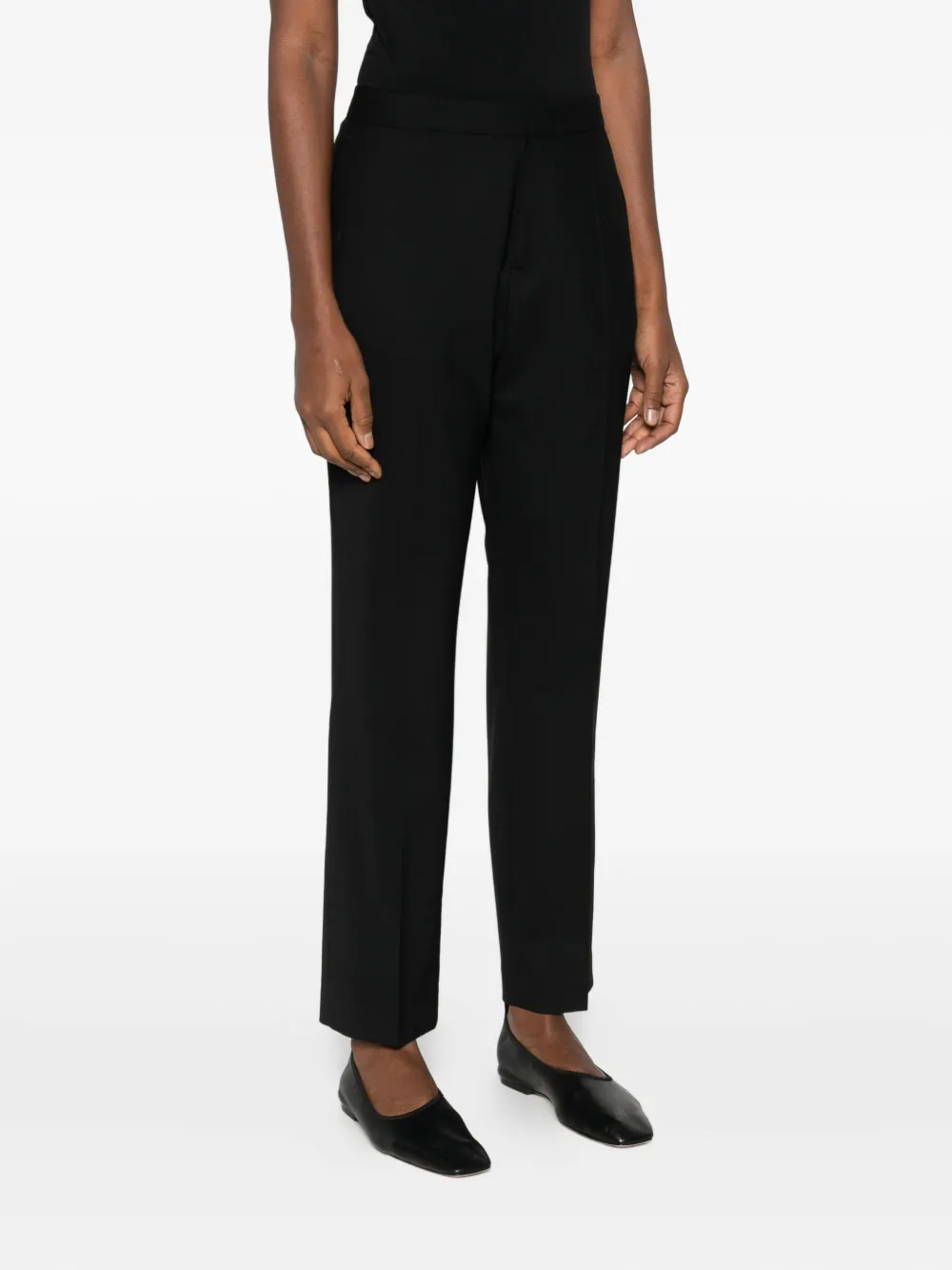 Fabiana Filippi Broek met geplooid detail Zwart