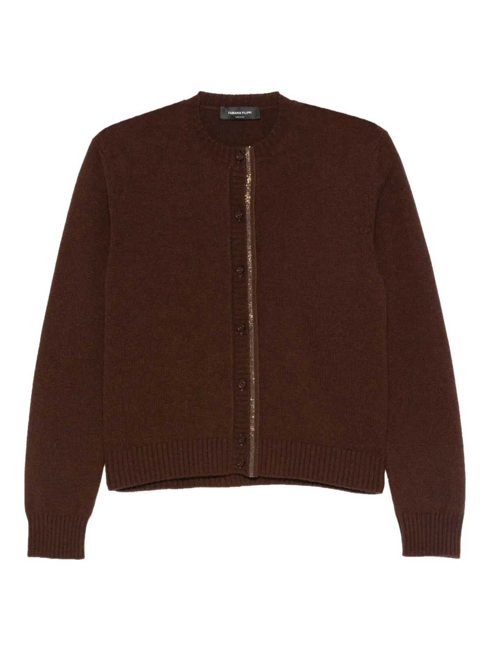 Fabiana Filippi chain-embellished cardigan | Brown | Image 1