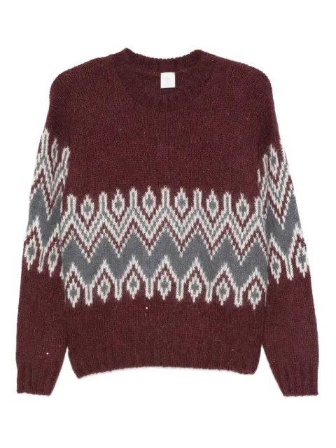 Eleventy Fairisle-pattern crew-neck sweater