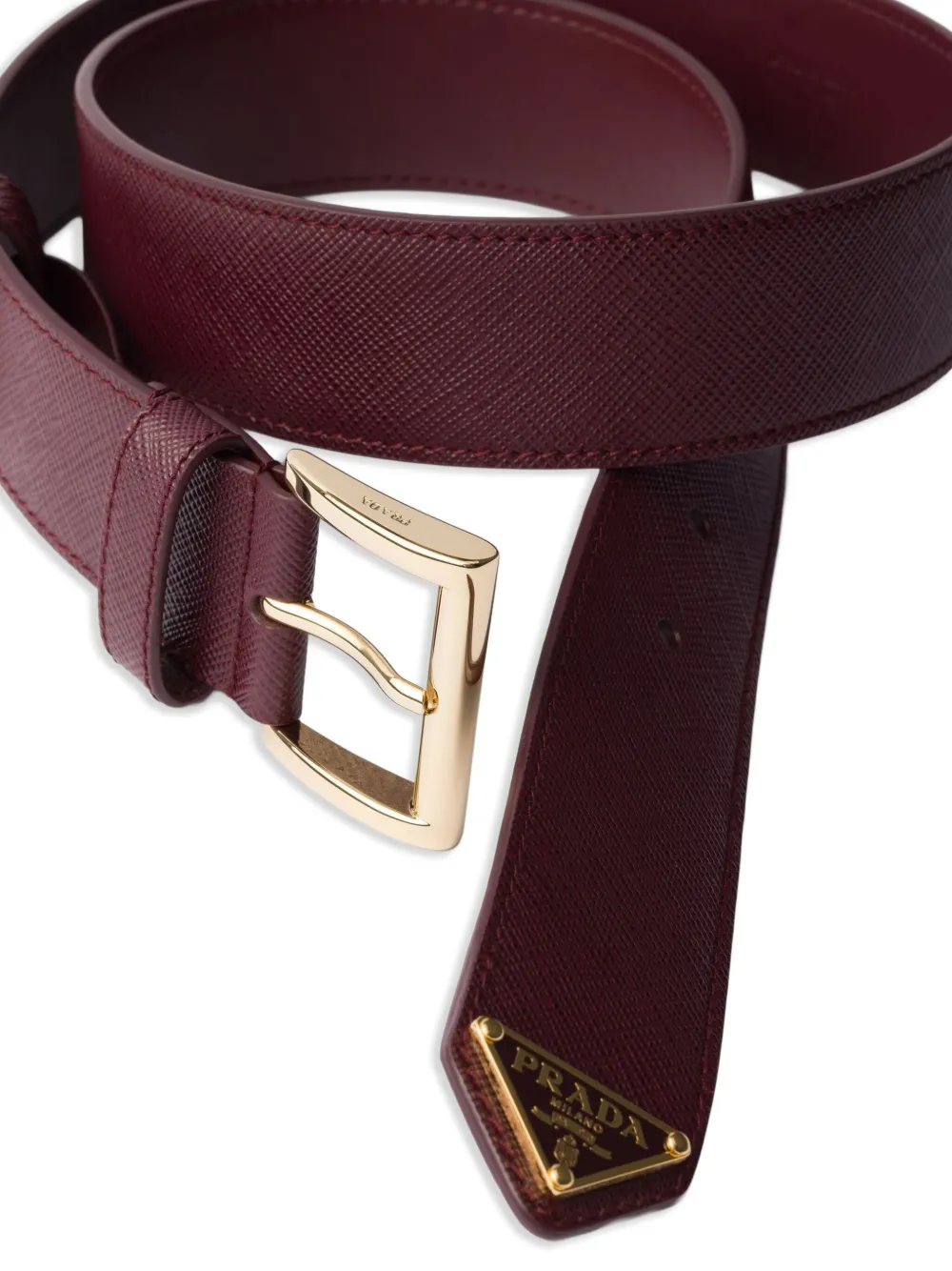 Prada Saffiano leren riem Rood
