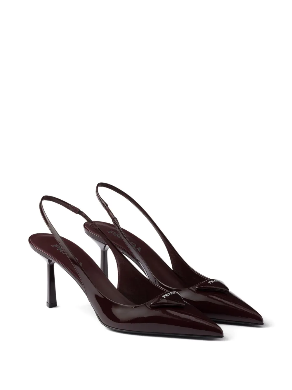Prada 75mm pointed toe slingback pumps Brown