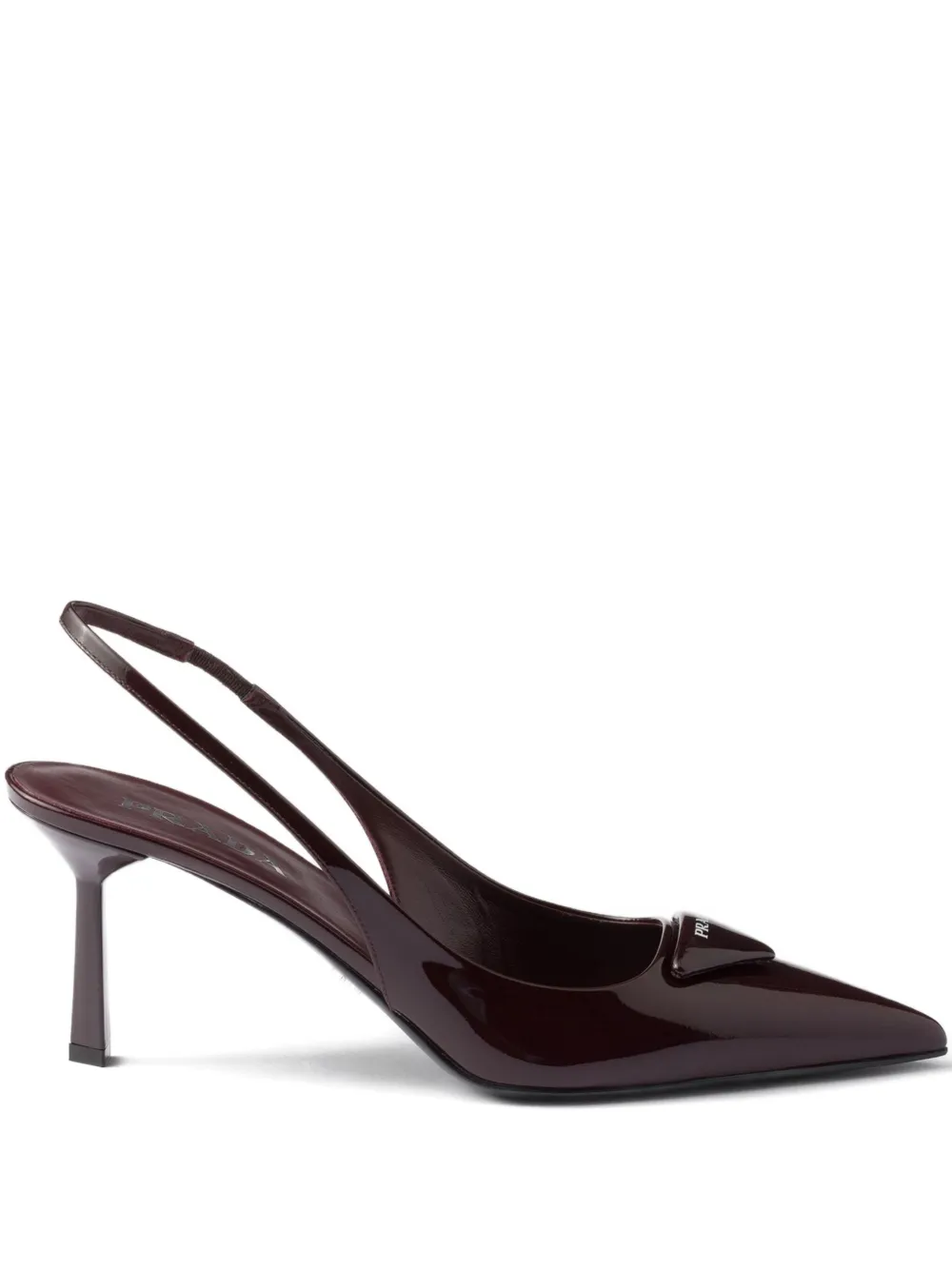 Prada 75mm pointed toe slingback pumps Brown