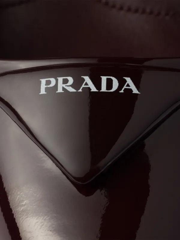 Prada Patent Leather Slingback Pumps | Brown | FARFETCH