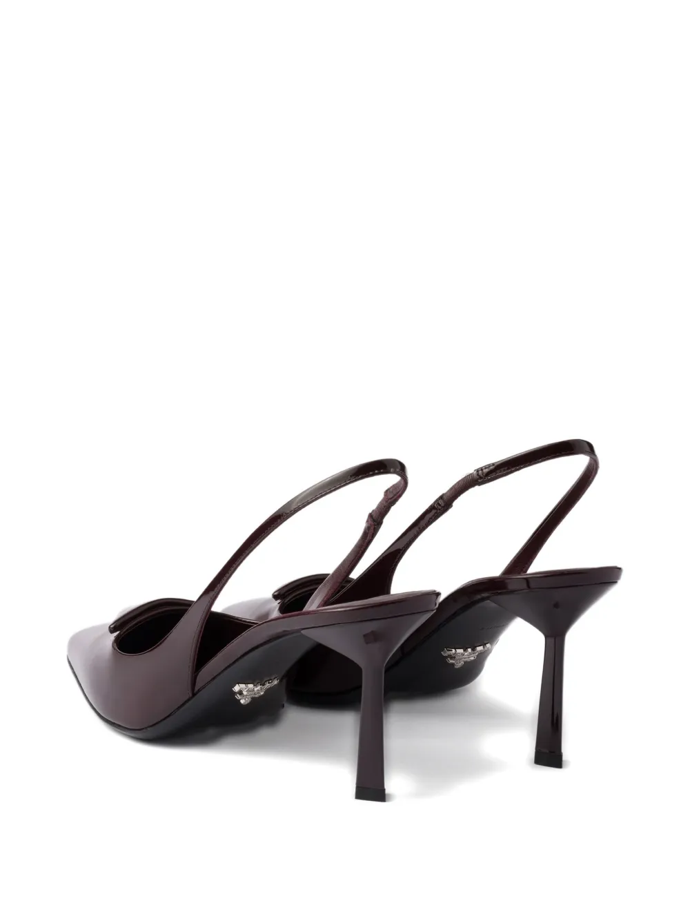 Prada 75mm pointed toe slingback pumps Brown
