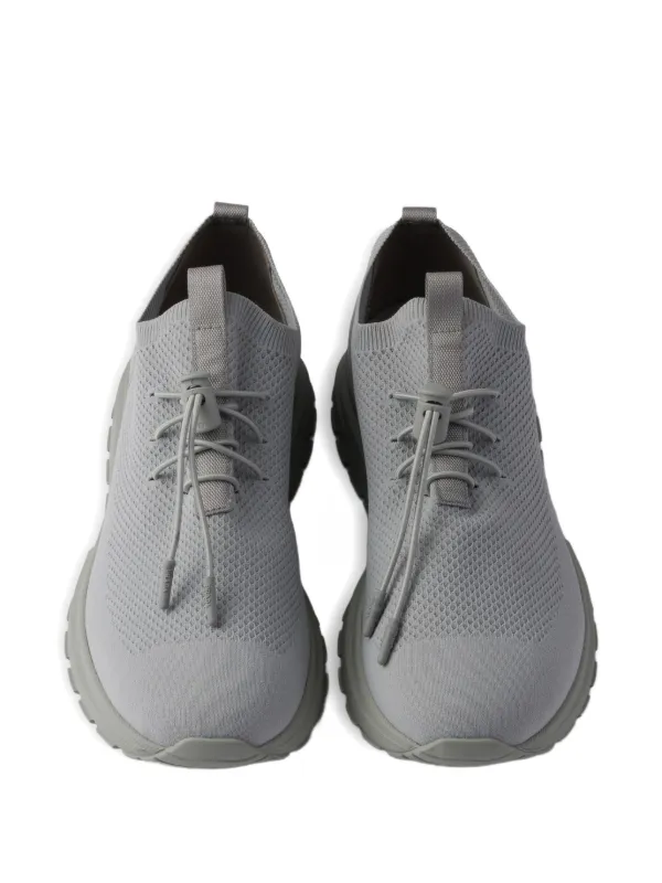 Prada Prax Knit Sneakers | Grey | FARFETCH