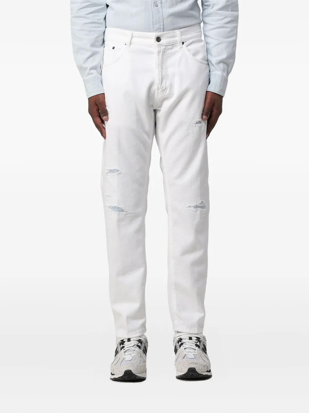 Dondup Denim Trousers With Belt Loops In White