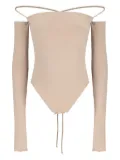 THE ANDAMANE off-shoulder lace-up bodysuit - Neutrals