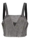 Santa Brands embellished chainmail top - Grey