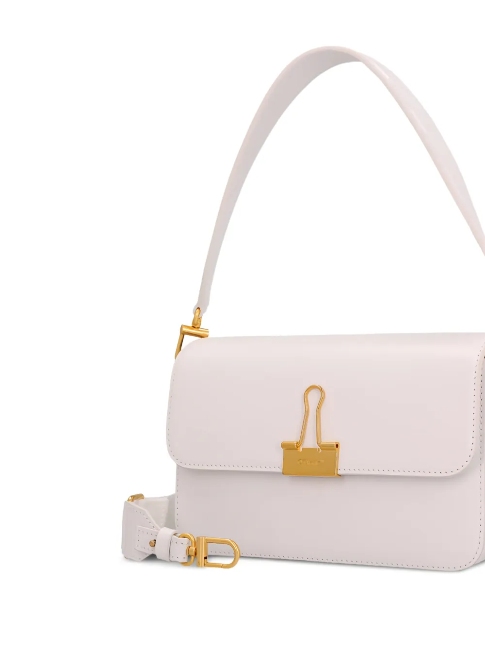 Off-White M Plain Blinder schoudertas met paperclip Wit