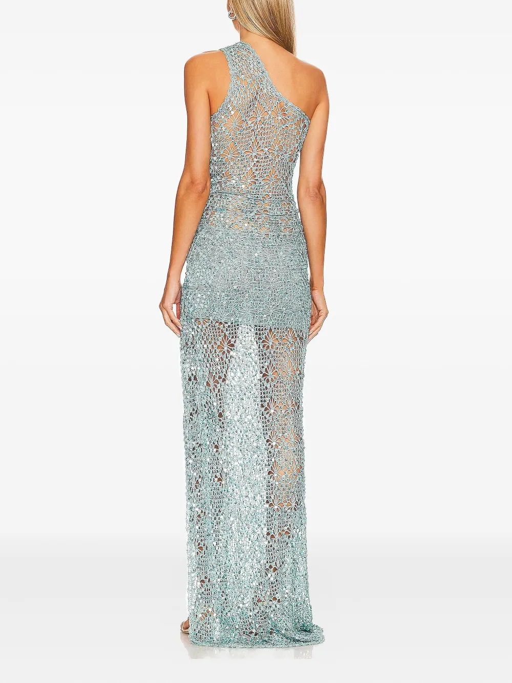 Retroféte Askala One-shoulder Maxi Dress In Blue