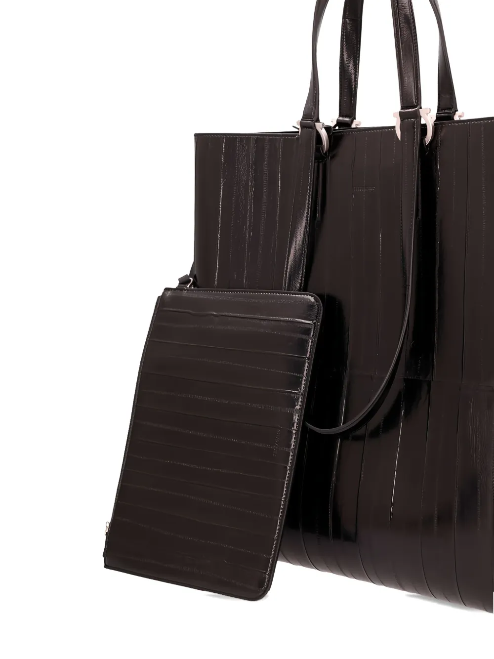 Ferragamo leather tote bag Zwart