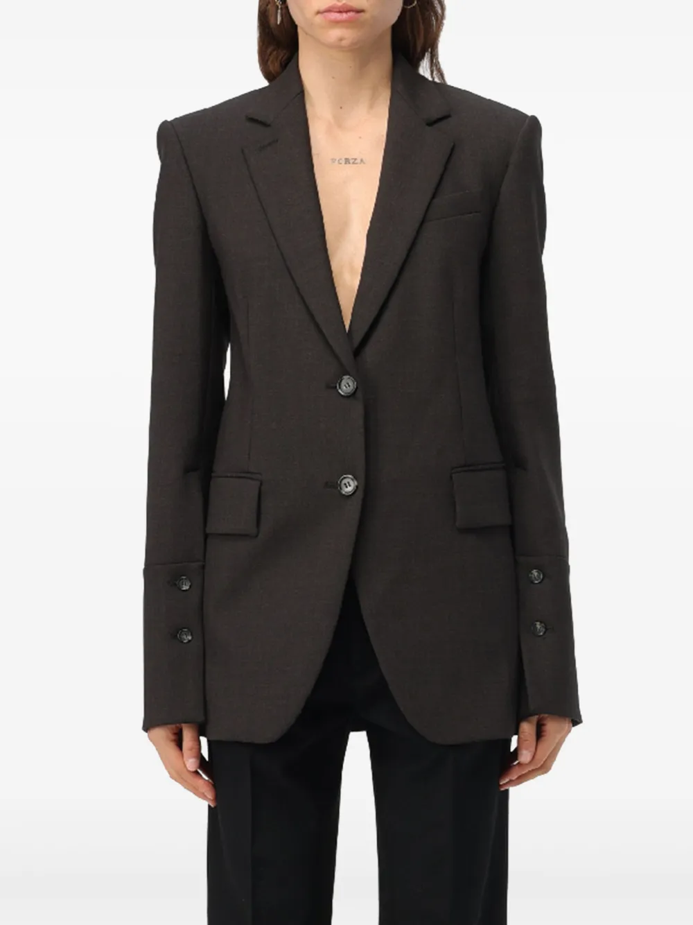 Sportmax buttoned single-breasted blazer Zwart