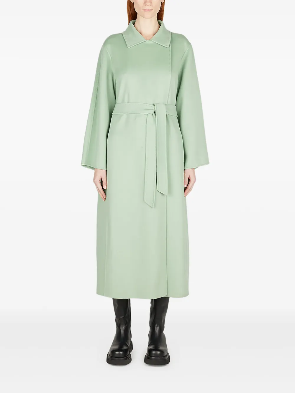 Max Mara belted wrap coat Groen