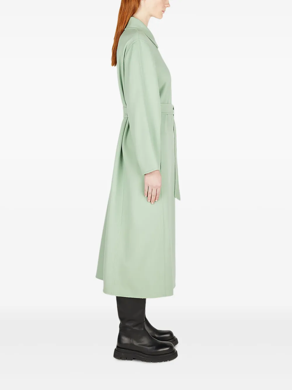 Max Mara belted wrap coat Groen