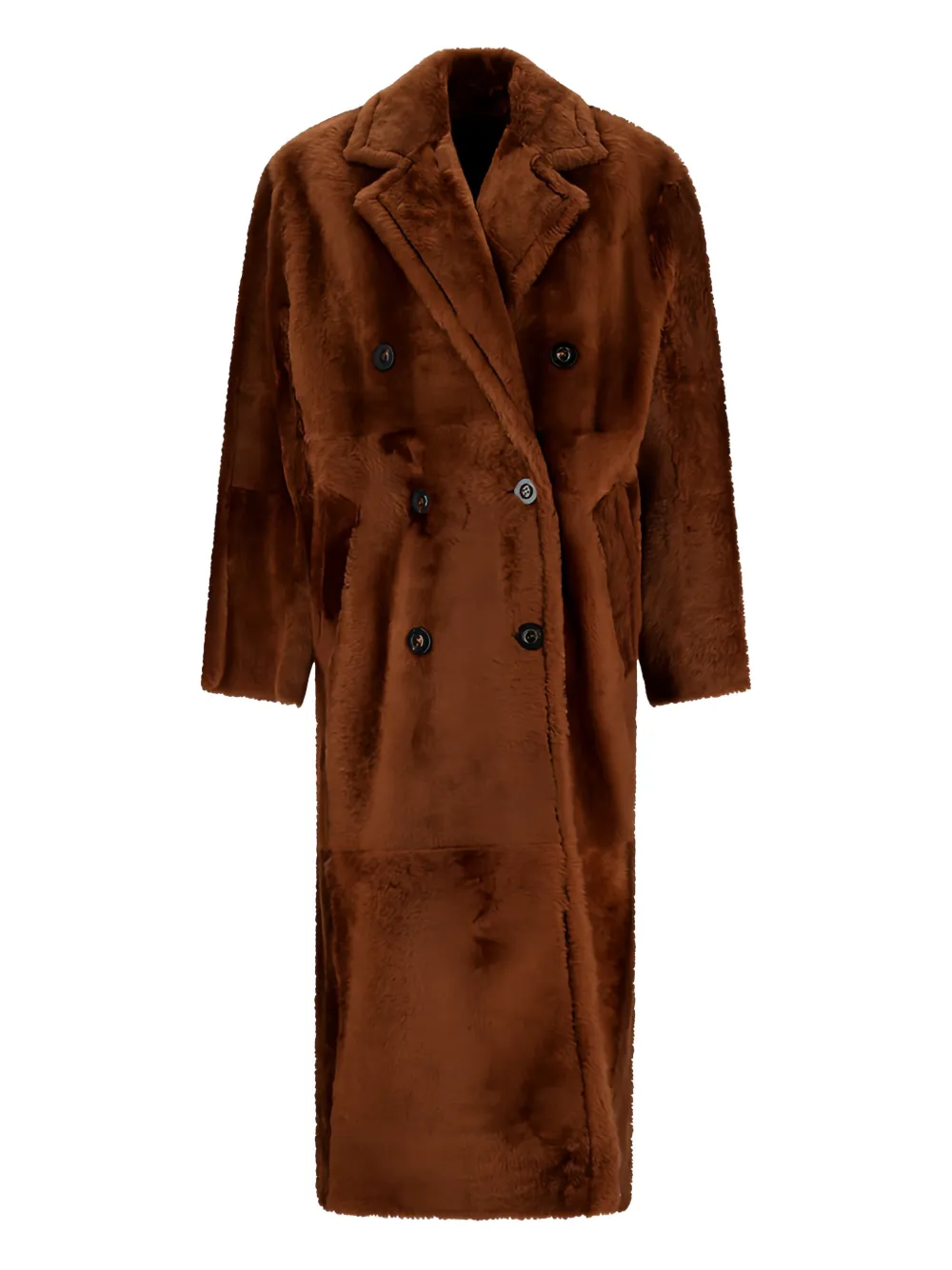 Max Mara Tanga double-breasted shearling coat Bruin
