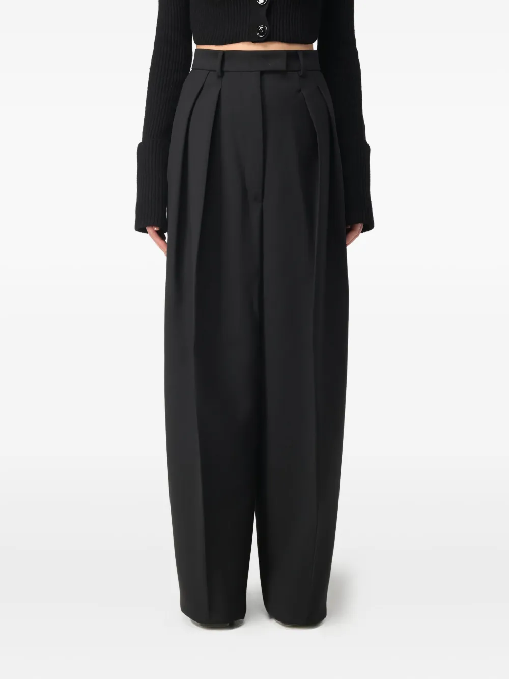 Sportmax pleated palazzo pants Zwart