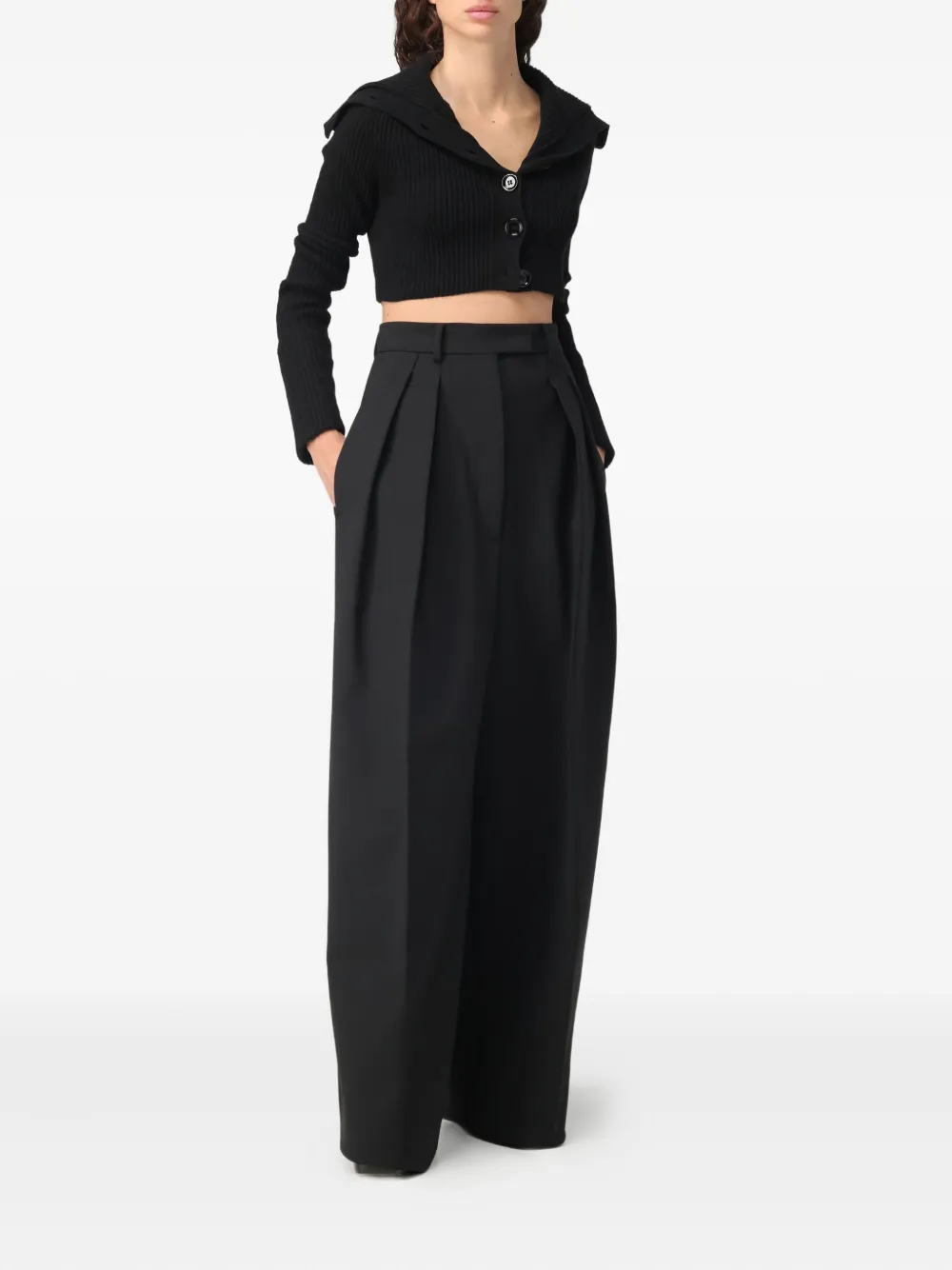 Sportmax pleated palazzo pants Zwart