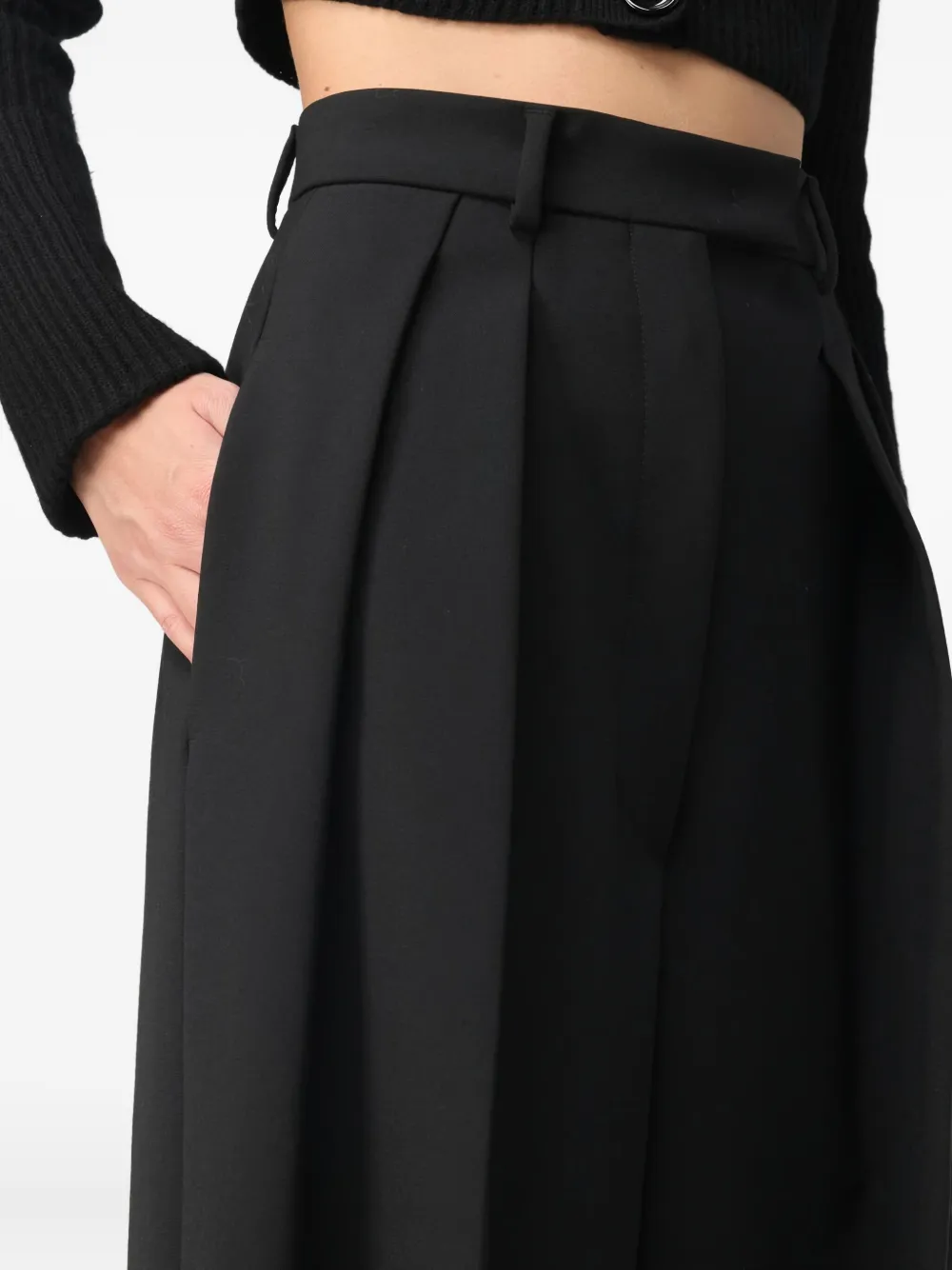 Sportmax pleated palazzo pants Zwart