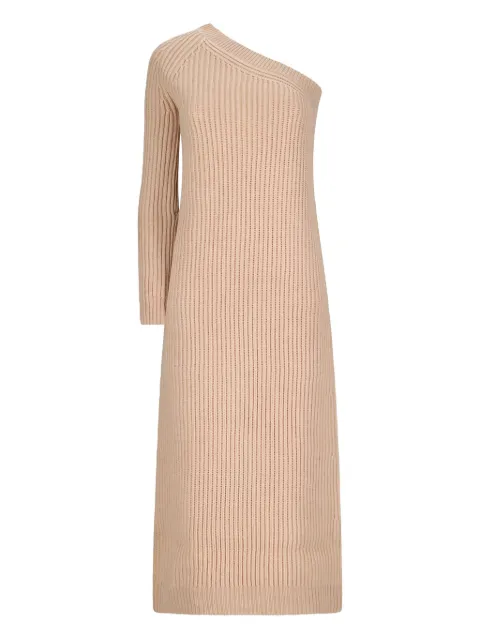 Max Mara Monospalla one-shoulder ribbed knit maxi dress