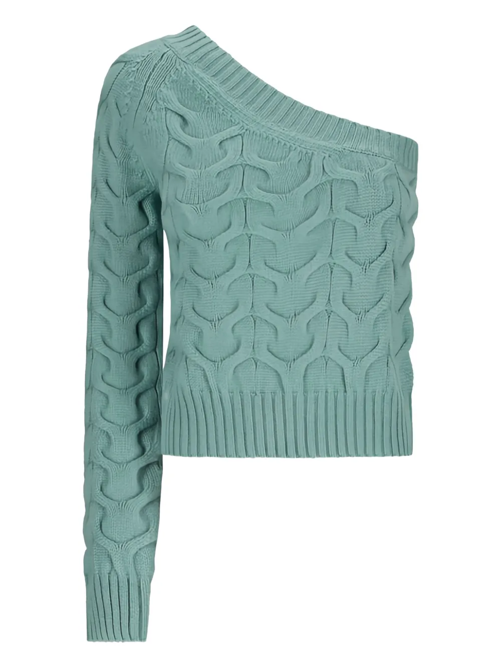 Max Mara cable-knit one-shoulder top Blauw