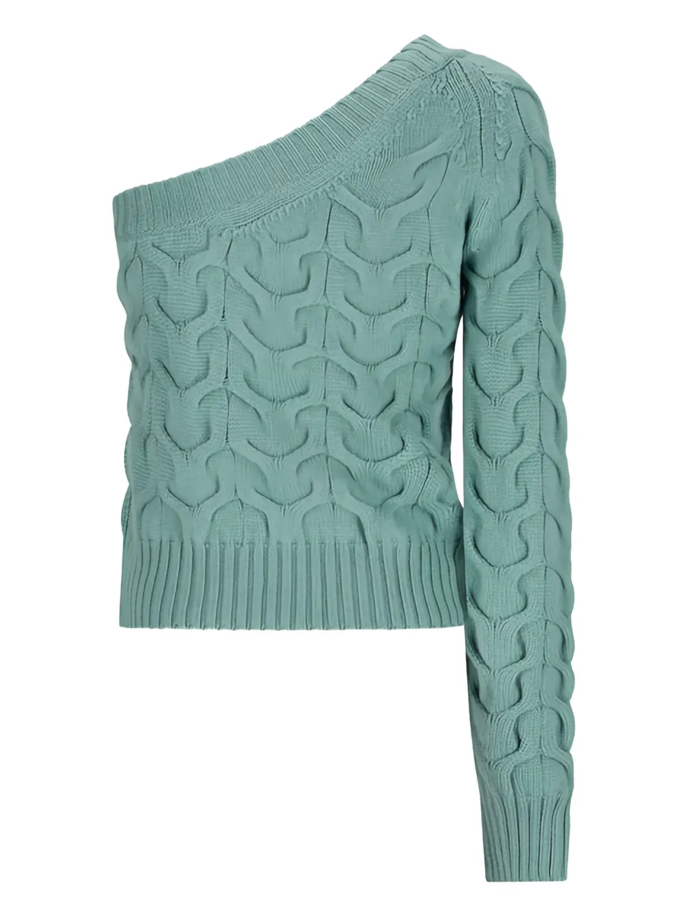 Max Mara Kabelgebreide asymmetrische top Blauw