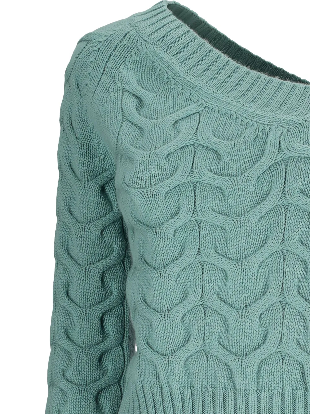 Max Mara Kabelgebreide asymmetrische top Blauw