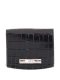 Longchamp crocodile-embossed clasp wallet - Black