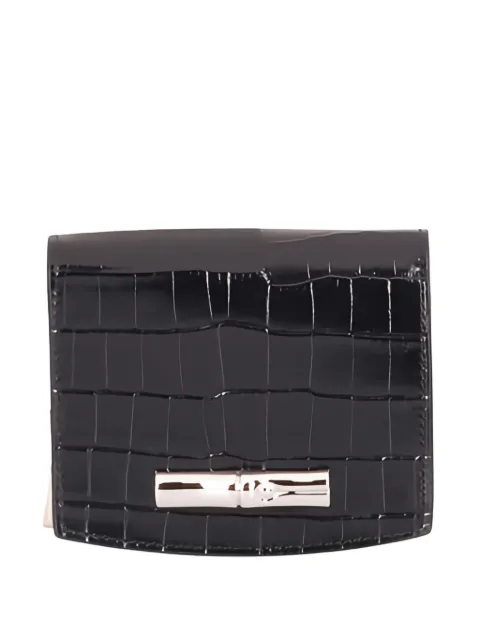 Longchamp crocodile-embossed clasp wallet