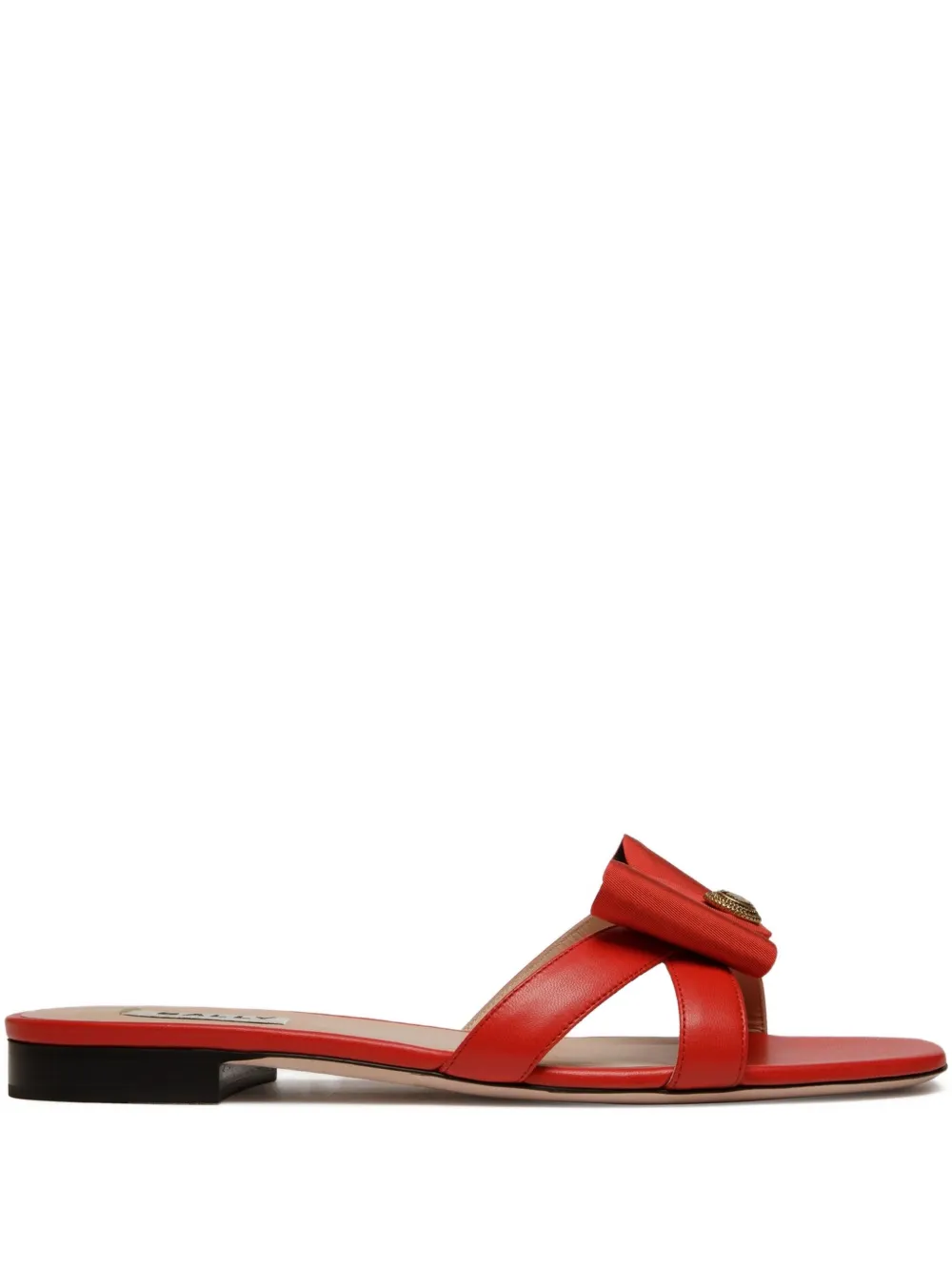 Bally bow-embellished leather sandals Red