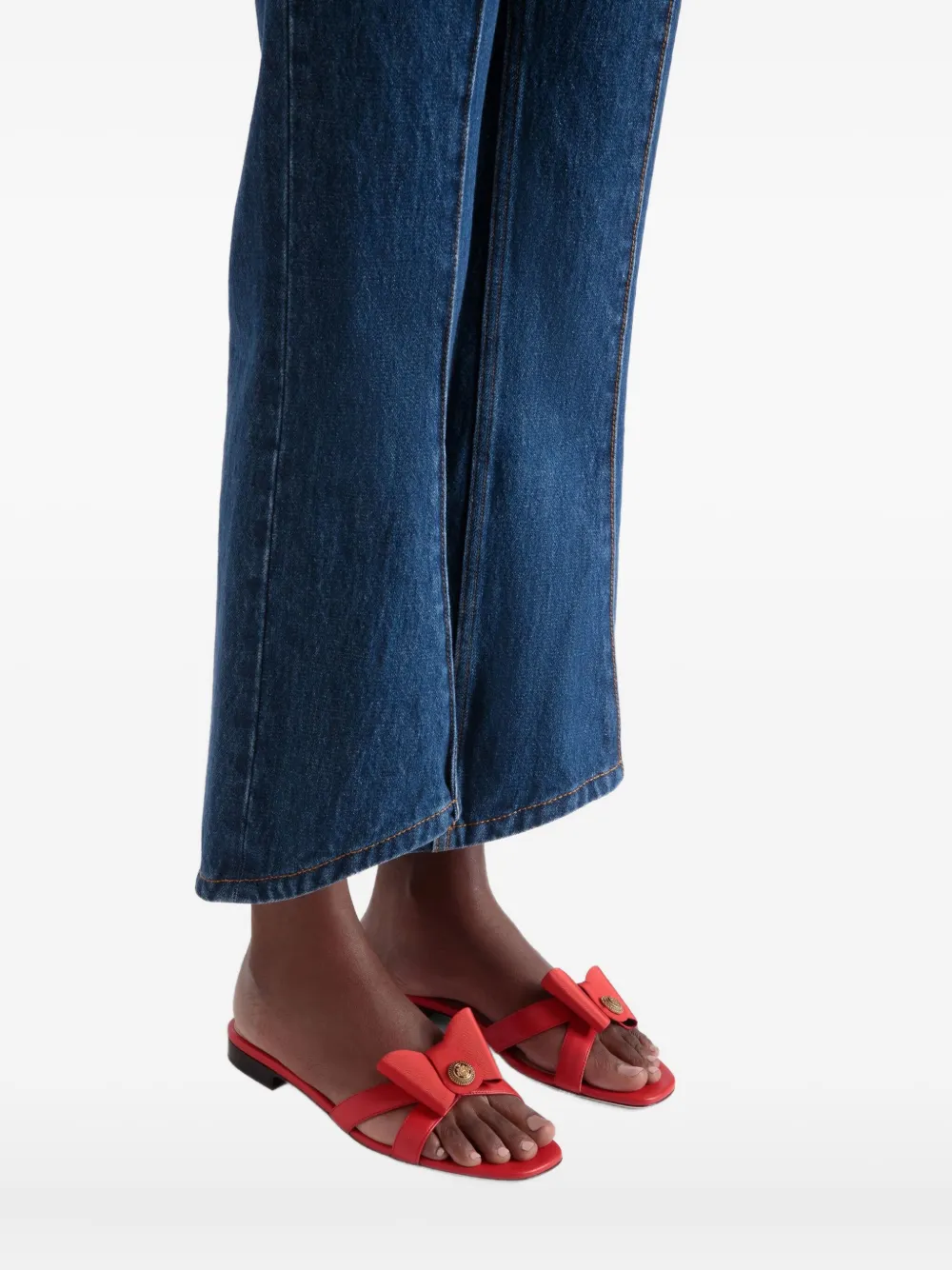 Bally Bow-embellished Leather Sandals In Red