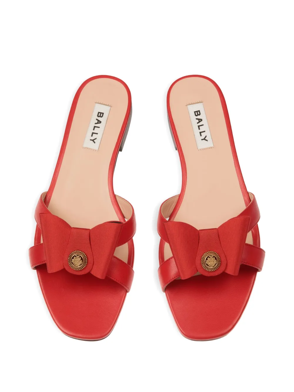 Bally Bow-embellished Leather Sandals In Red
