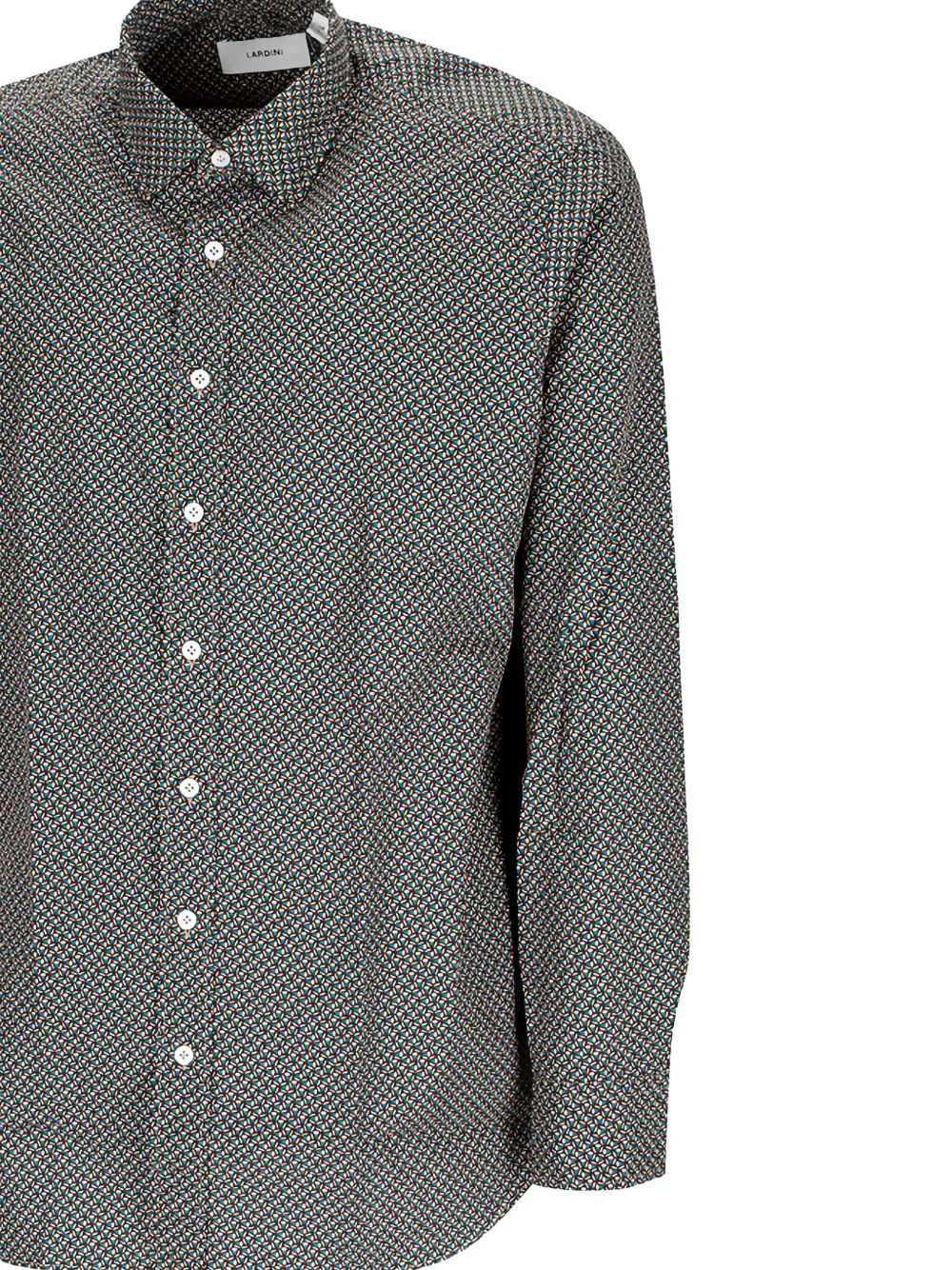 Lardini geometric-print cotton shirt Grijs