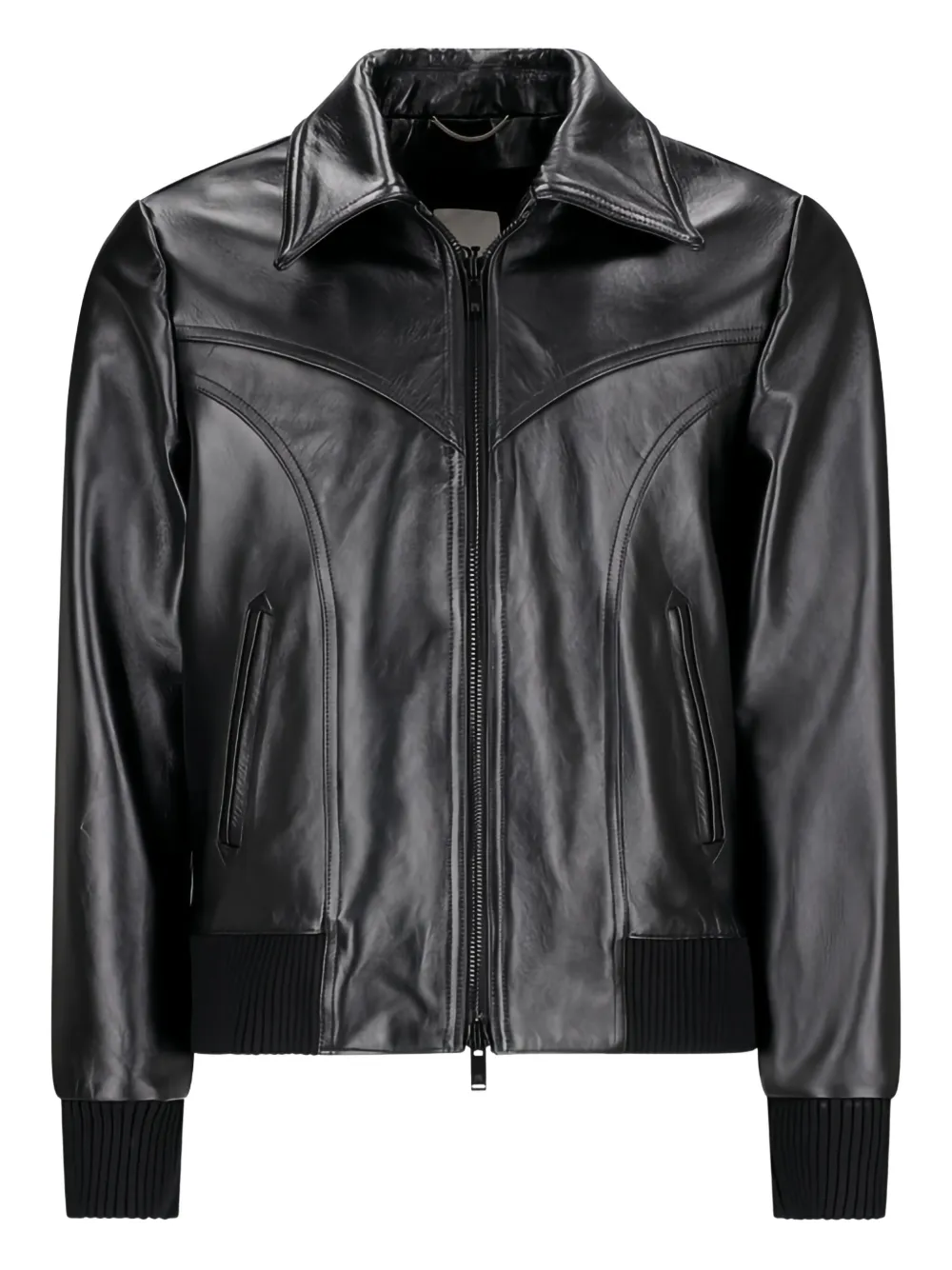 PT Torino Ergonomic leren bomberjack Zwart