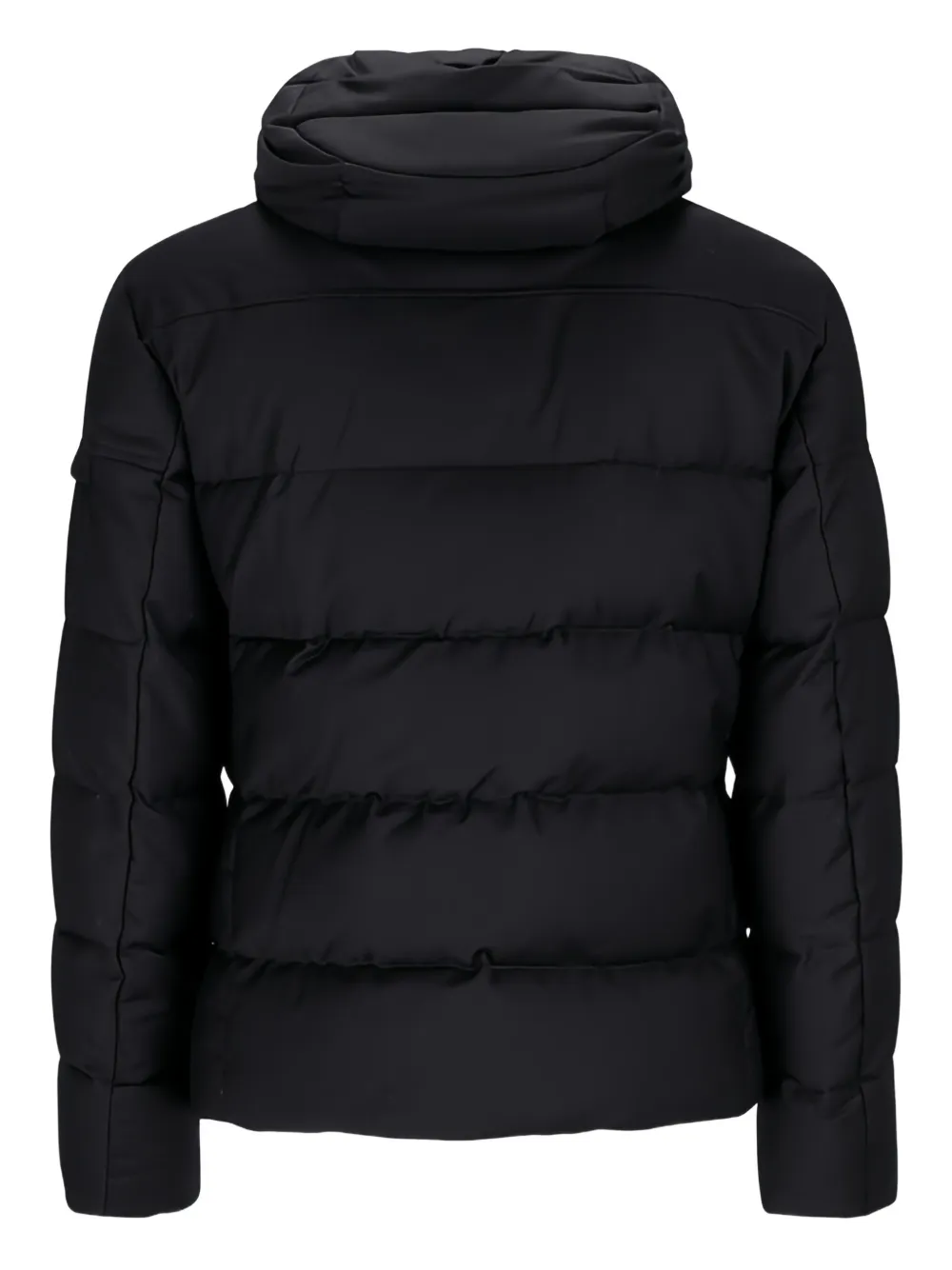 Moorer hooded quilted coat Zwart