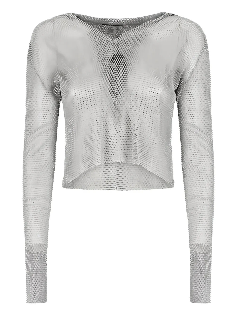 Santa Brands crystal-embellished long-sleeve top Zilver
