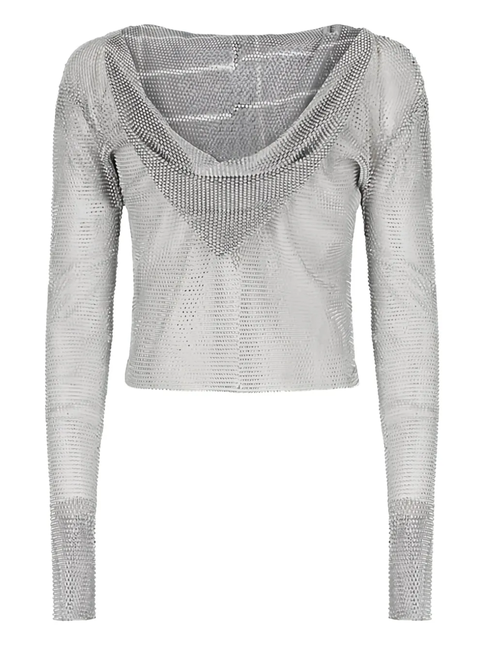 Santa Brands crystal-embellished long-sleeve top Zilver