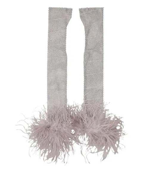 Santa Brands feather-detail gloves