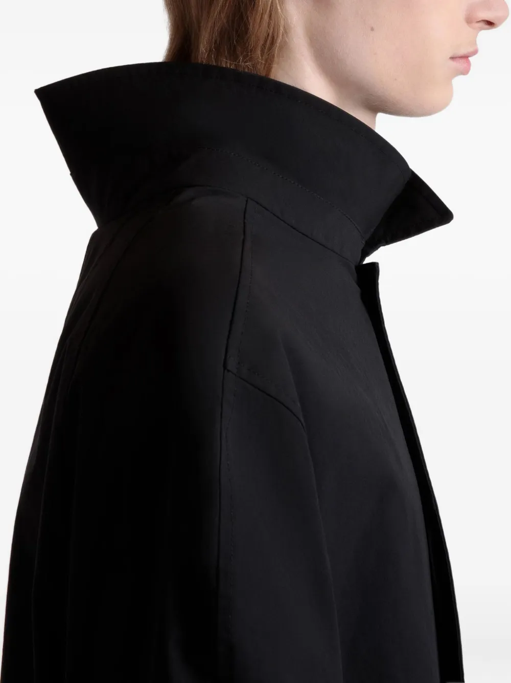 Bally Pleated Shirt-collar Coat In Black