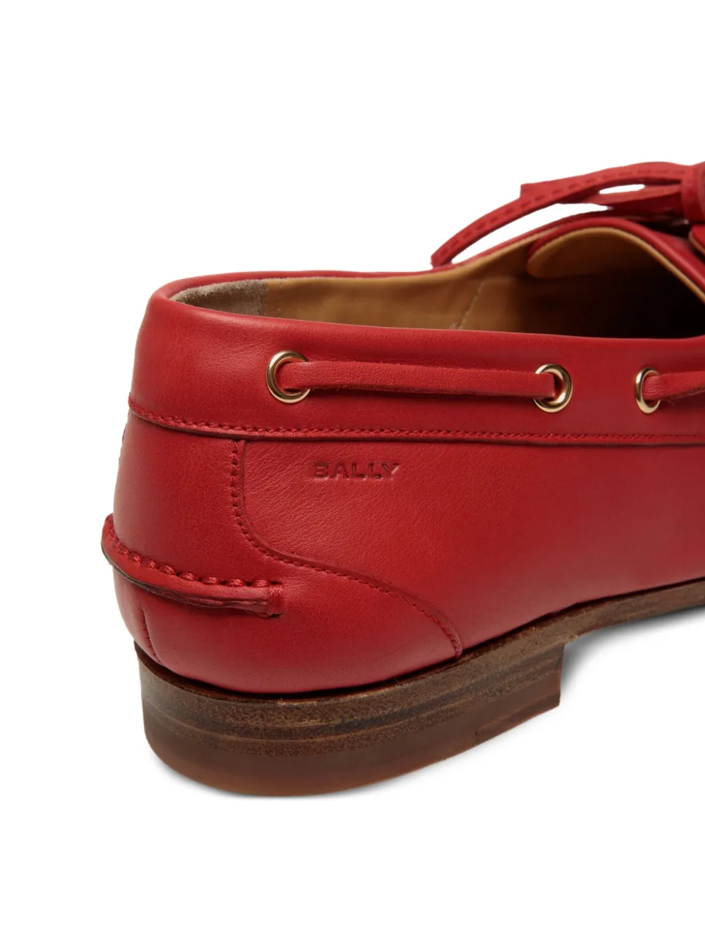 Bally Plume leren mocassin veterschoenen Rood