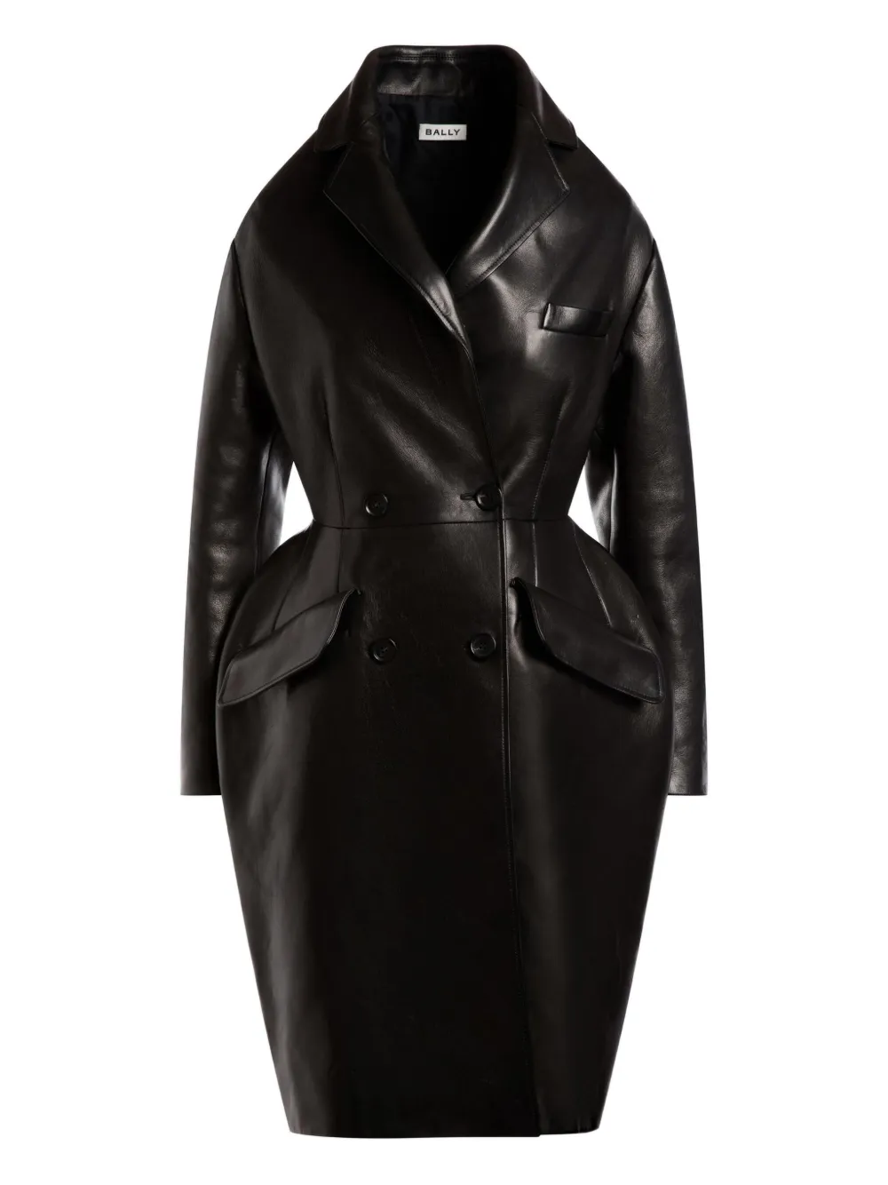 Bally geometric double-breasted coat | Black | Image 1