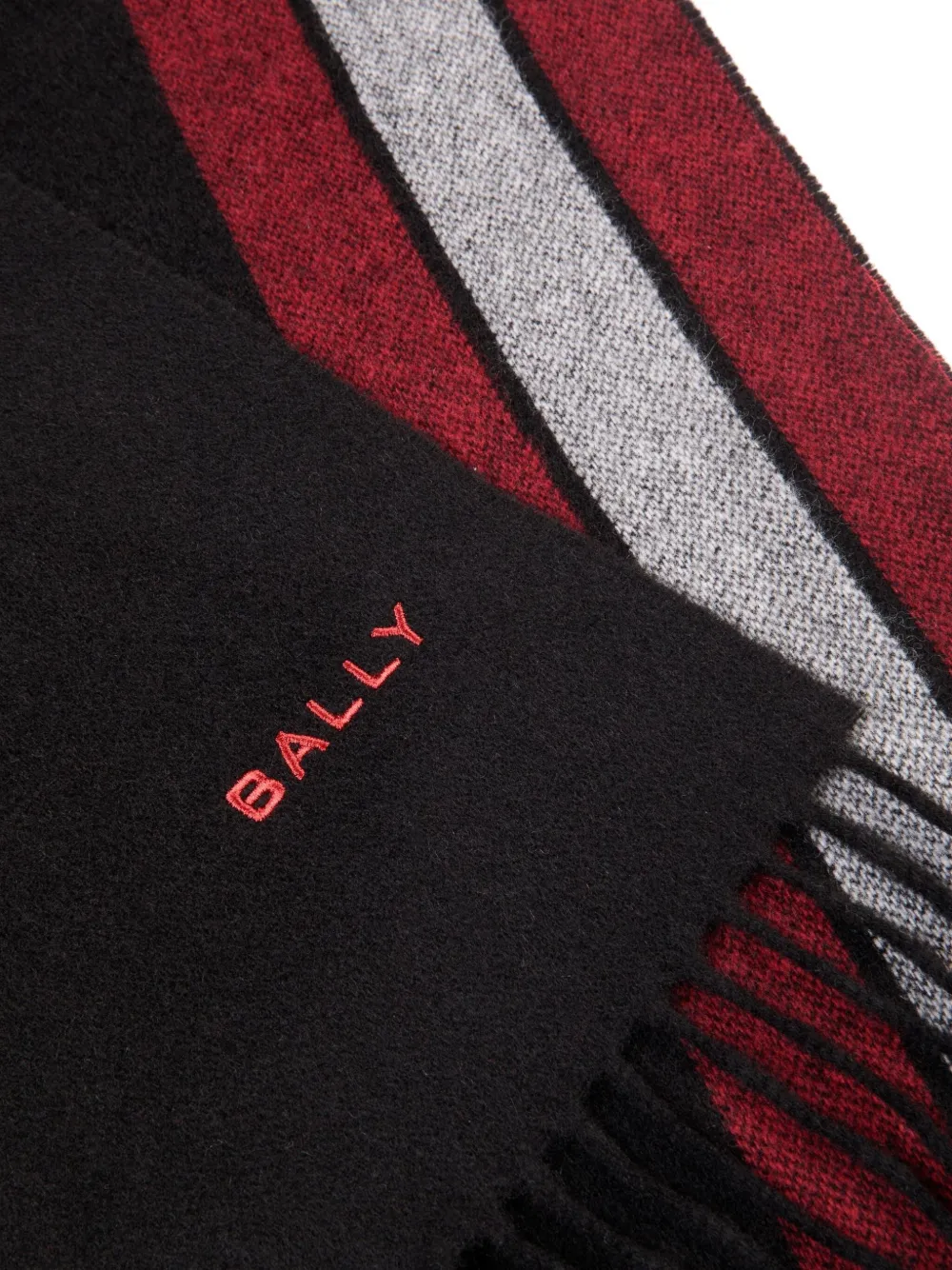 Bally Sjaal met streepdetail - Zwart