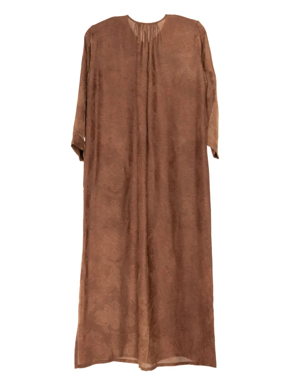 Uma Wang Agina tie-fastening patterned dress Bruin