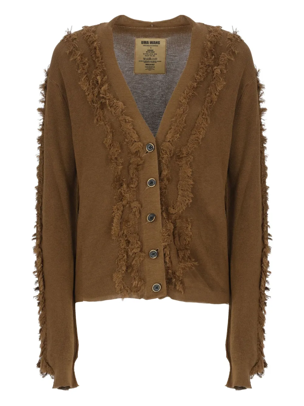 Uma Wang Vest met knopen en franje Bruin