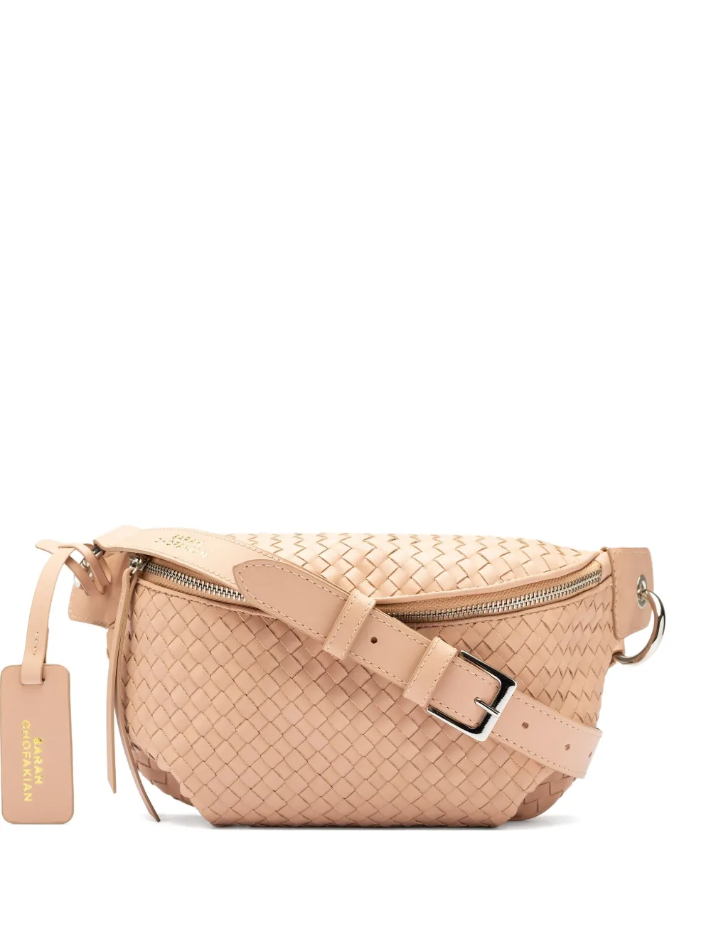Sarah Chofakian Orsay woven leather belt bag Beige