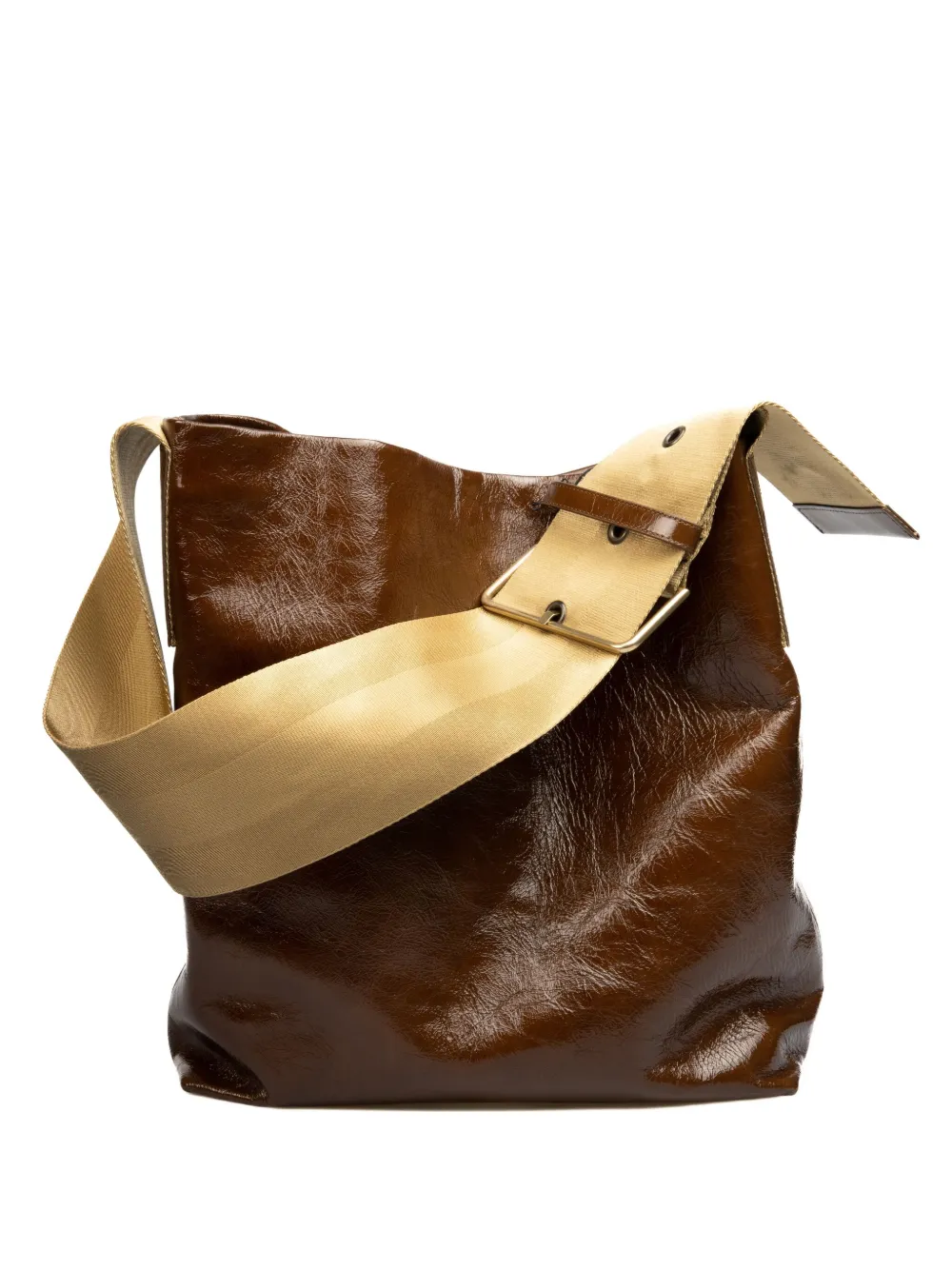 Uma Wang Leather Buckled Shoulder Bag