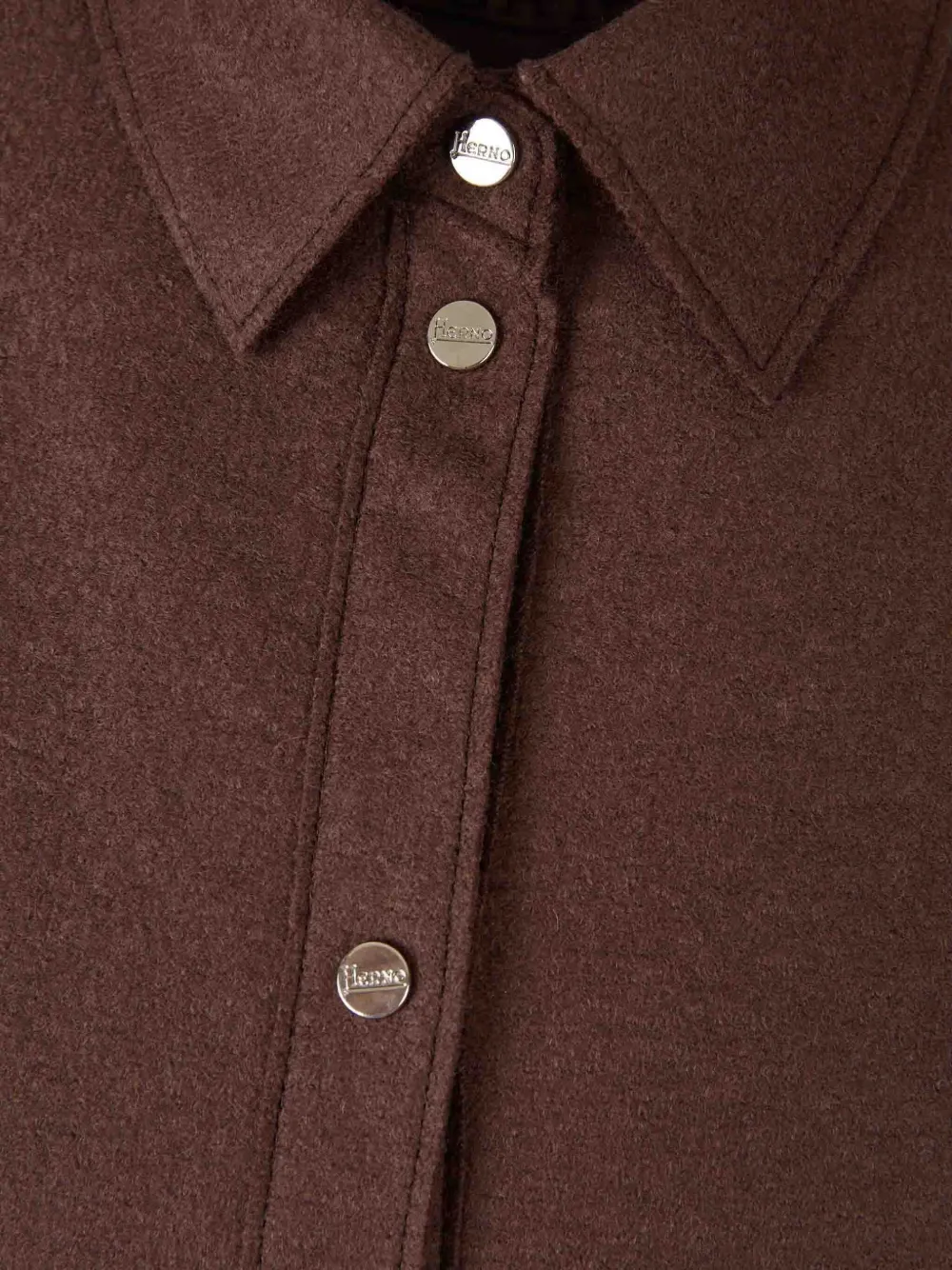 Herno wool snap-button coat Bruin