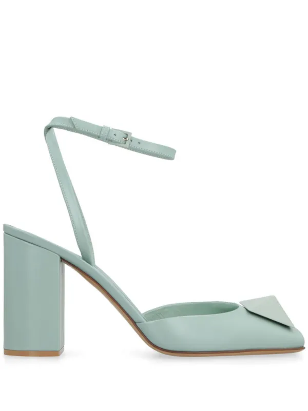 Valentino Garavani 90mm Slingback Stud Heeled Pumps Green